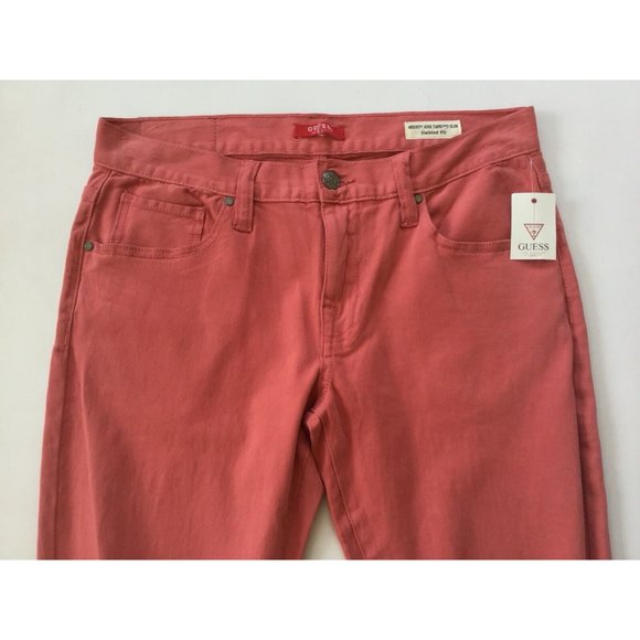 Guess Men's Halsted Slim Tapered Destroy Jeans Coral Soft Stretch Denim Size 31 - Picture 6 of 12